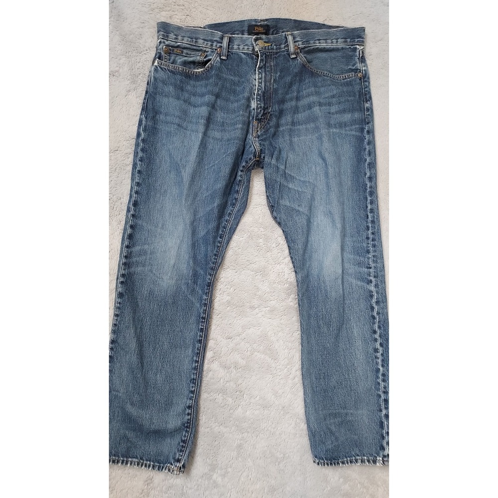 Polo Ralph Lauren Jeans Mens 36x30 Hampton Relaxed Straight Distressed Blue